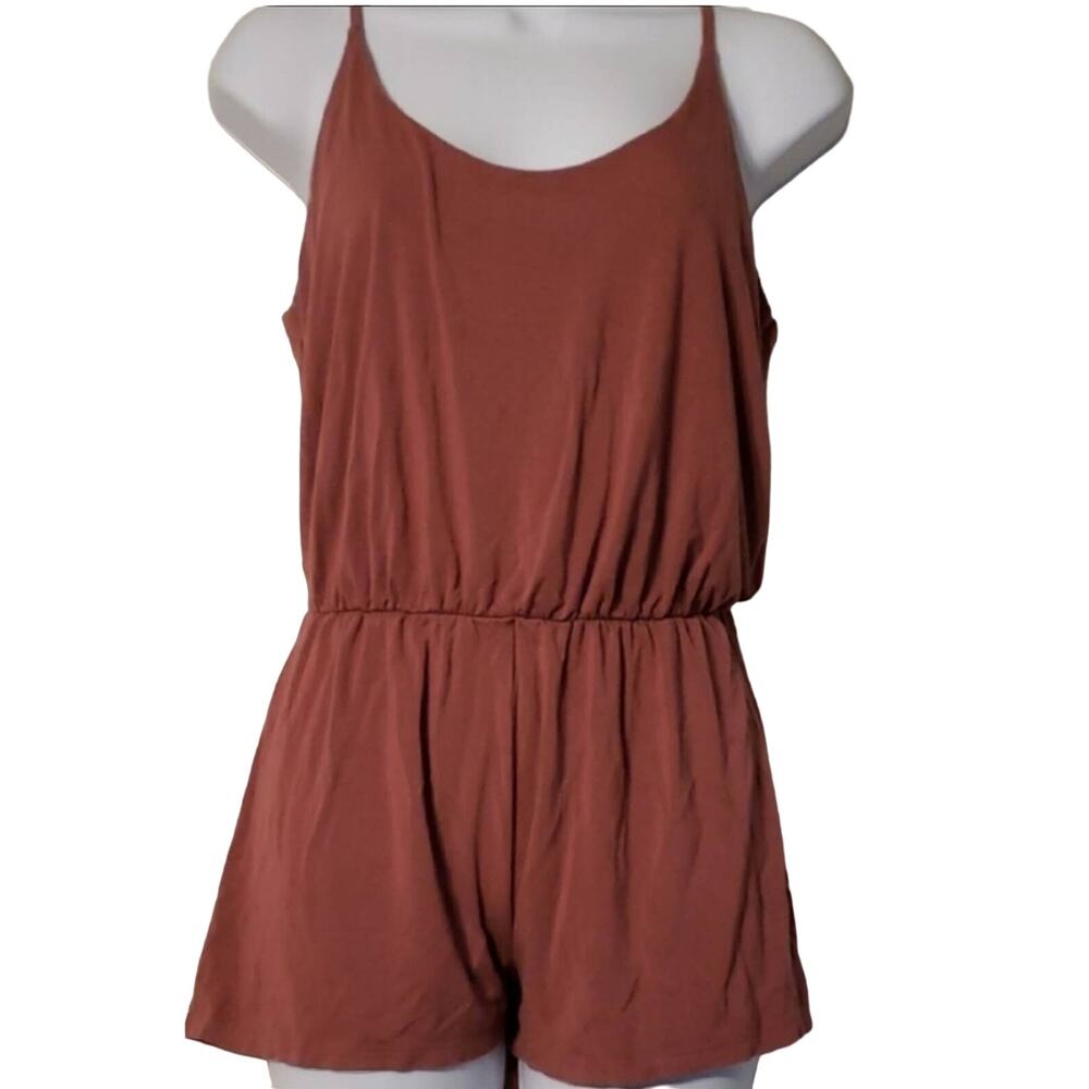 Forever 21 Light Rust Spaghetti Sleeve Shorts Romper Size Small
